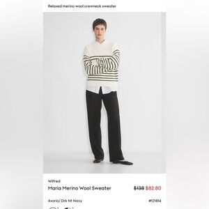 Wilfred Maria Merino Wool Sweater - Cream and navy